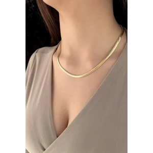 Fiyonk Kuyumculuk 14 Ayar Altın İtalyan Balıksırtı Zincir Kolye 4,30 mm