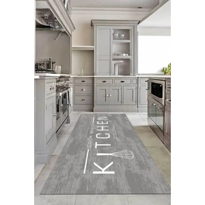 Decomia Home Dijital Kaymaz Yıkanabilir Gri Beyaz Kitchen Mutfak Halısı Ev Dekorasyon Mutfak Dekorasyon