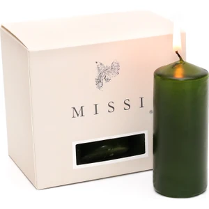 6lı Yeşil Bar Mum Seti(3,5x8 Cm)