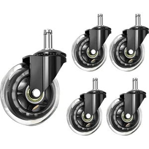 Ofis Koltuğu Tekerlekleri 10MM Gövde, Marka Sandalyelerle Uyumlu, 3/8inçyedek Kauçuk Sandalye Tekerlekleri, 5'li Set (Yurt Dışından)