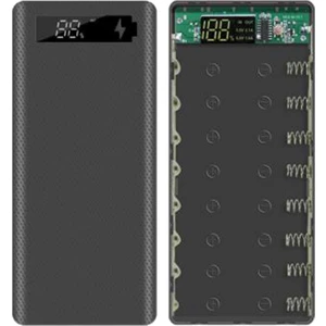 18650 Pil Güç Bankası Kasası LCD Ekran Desteği 20000MAH LCD Ekran Için 8X18650 Pil Dıy Powerbank Kasası (Siyah) (Yurt Dışından)