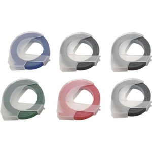 6 Rulo Kabartma Etiket Makinesi Bandı 3D Plastik 9mm x Kabartma Etiket Bandı Siyah Üzerine Beyaz/mavi/kırmızı/yeşil Etiket Makinesi Için (Yurt Dışından)