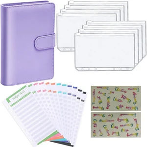 A6 Bağlayıcı Bütçe Planlayıcısı Defter Kapakları Klasör 6 Delikli Bağlayıcı Cepler Pvc Bağlayıcı Fermuar Para Tasarrufu Zarf Mor (Yurt Dışından)