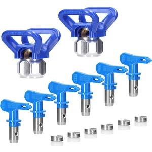 Havasız Püskürtme Makinesi Için Püskürtme Uçları, Tersinir Havasız Boya Püskürtme Memesi Uçları 6 Adet, 2 Adet Meme Yuvası ile (Yurt Dışından)