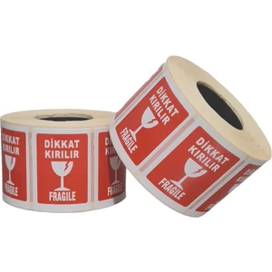 Dikkat Kırılır Etiketi 1000 ADET