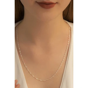 Vog -  925 Ayar Singapur Zincir Model Gümüş Kadın Kolye