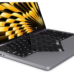Novstrap Apple Macbook Air M3 13.6 Inç A3113 ile Uyumlu Türkçe Q Klavye Siyah Klavye Koruyucu Kılıf