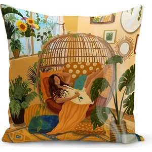 Bertille Home Bohem Serisi Çift Tarafı Dijital Baskılı Kırlent Kılıfı (Bohem Cushion Cover)