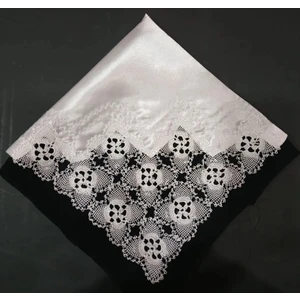 Arzum Çeyiz Tek Köşeli El Işi Iğne Oyası Bohça 100 *100 cm Boyutunda - Beyaz Dutlu Model