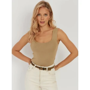 Mge Store Kare Yaka Askılı Triko Bluz