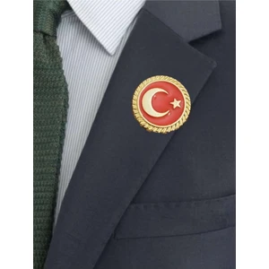 Herşey Nota Türk Bayrağı Ay Yıldız Yaka Rozeti