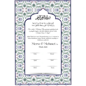 Gökçe Tasarım Nikah Belgesi / Isme Özel Nikah Akdi