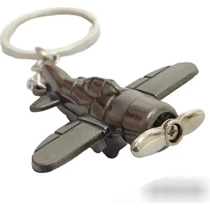 Herşey Nota Uçak Anahtarlık Tek Kanatlı ve Pervanesi Dönebilen