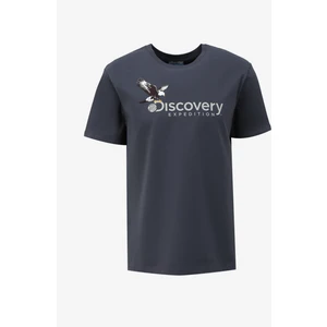 Discovery Expedition Antrasit Erkek Bisiklet Yaka Basic Baskılı T-Shirt D4SM-TST3306