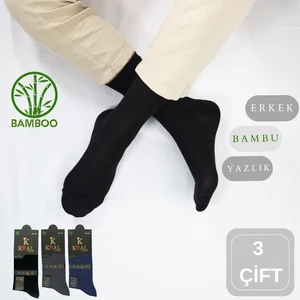 Kral Socks Bambu Erkek Soket Düz Uzun Çorap Klasik Yazlık Dikişsiz 3'Lü Premium Set