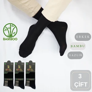 Kral Socks Bambu Erkek Soket Düz Uzun Çorap Klasik Yazlık Dikişsiz 3'Lü Premium Set