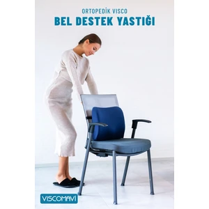 Lacivert Penye Pamuk Kılıflı Vısco Bel Sırt Dayama Yastığı