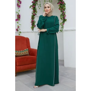 Yandan Bağlamalı Elbise - Zümrüt