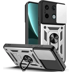 Xiaomi Poco X6 Kılıf Yüzüklü Sürgülü Kamera Korumalı Pars