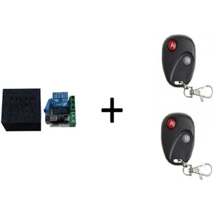 Sanec 1 Kanal DC12V 10A Röle +2 Adet 2 Kanal Rf Uzaktan Kumanda 433MHZ
