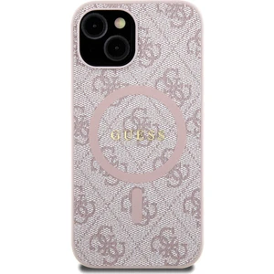 iPhone 15 Uyumlu Kılıf Guess Orjinal Lisanslı Magsafe Özellikli 4g Desenli Yazı Logolu Kapak Pembe