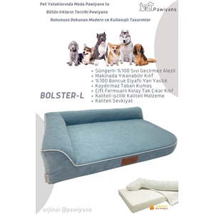 Bolster-L Üst Kalite Köpek Yatağı Süngerli Sıvı Geçirmez Alezli. %100 Elyaflı. 2 Fermuarlı