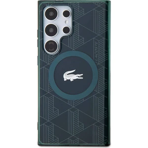 Galaxy S24 Ultra Kılıf Lacoste Lisanslı Magsafe Özellikli  Timsah Logolu Blend Monogram Koyu Yeşil