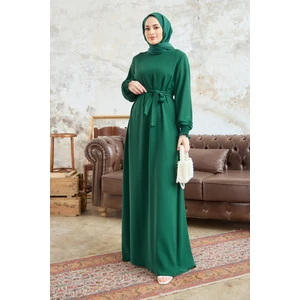 Vera Kuşaklı Elbise - Zümrüt