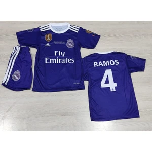 Bite Nose Sergio Ramos 2017 Cardiff Şampiyonlar Ligi Finali Forması Real Madrid Çocuk Tişört
