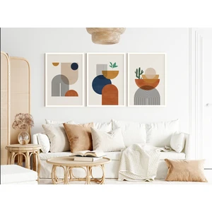Efsa Sanat Tasarım Modern Minimalist 3'lü Tablo Seti - BH2001