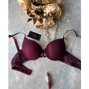 Intive Lingerie Günlük Kullanım Full Push-Up Yanları Dantelli Önü Halka Detaylı Sütyen