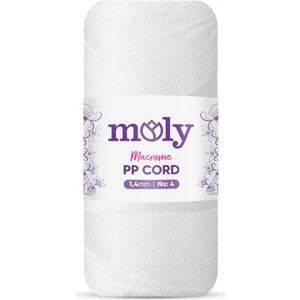 Pp Cord Polyester Makrome No:4 1,4mm 01-Beyaz Örgü Ipi 200 Gram