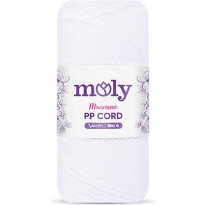 Pp Cord Polyester Makrome No:4 1,4mm 05-Optik Beyaz Örgü Ipi 200 Gram