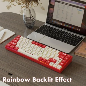 AK680 Kablolu Red Switch Mekanik Klavye-Rainbow Aydınlatma Hot-Swap