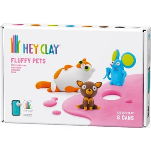 Hey Clay Hava ile Kuruyan Kil (6'lı Kutu) - Sevimli Evcil Hayvanlar (Iran Kedisi, Fare, Chihuahua)