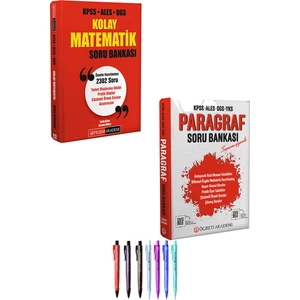 Pegem Akademi Yayıncılık KPSS ALES DGS Kolay Matematik Soru Bankası - KPSS ALES DGS YKS Paragraf Soru Bankası + Faber Castell Econ Kalem