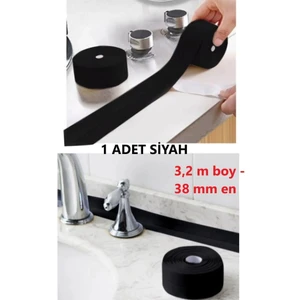 Siyah Su Sızdırmaz Geçirmez Bant Lavabo Küvet Duş Kenar Bandı