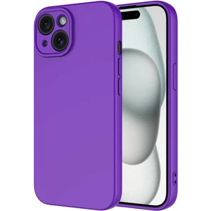 Case World Apple iPhone 15 Plus Kapak Içi Kadife Kamera Korumalı Lansman Silikon Kılıf - Mor