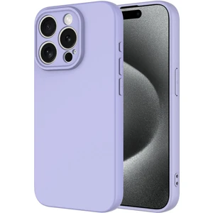 Caseart Apple iPhone 15 Pro Kapak Içi Kadife Kamera Korumalı Lansman Silikon Kılıf - Lila