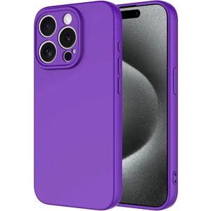 Case World Apple iPhone 15 Pro Kapak Içi Kadife Kamera Korumalı Lansman Silikon Kılıf - Mor