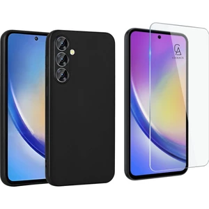 Samsung Galaxy A35 ile Uyumlu Kılıf Soft Yumuşak Telefon Kılıfı ve Temperli Cam Ekran Koruyucu