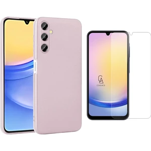Samsung Galaxy A25 ile Uyumlu Kılıf Soft Yumuşak Telefon Kılıfı ve Temperli Cam Ekran Koruyucu