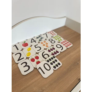 Bella Casa Kids Rakam Eşleme Kartı, Eğitici Oyuncak, Montessori Eğitim Oyuncak, Motor Zeka Oyuncak, Matematik, Sayılar