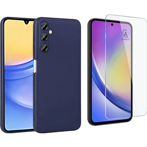 Samsung Galaxy A35 ile Uyumlu Kılıf Soft Yumuşak Telefon Kılıfı ve Temperli Cam Ekran Koruyucu