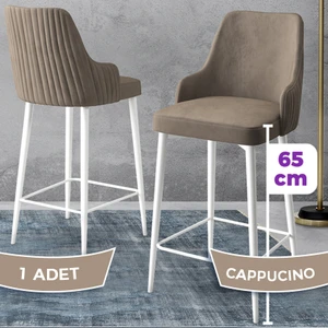 Concept Tera Serisi, Mutfak Bar Sandalyesi,  Babyface Kumaş, Beyaz Metal Ayak, 1 Adet Sandalye