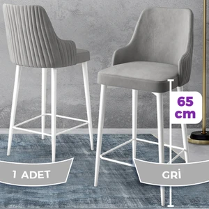 Concept Tera Serisi, Mutfak Bar Sandalyesi,  Babyface Kumaş, Beyaz Metal Ayak, 1 Adet Sandalye