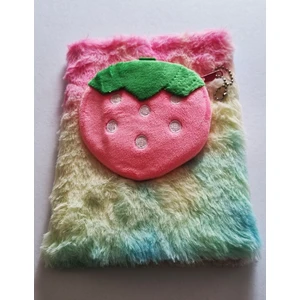 Meyve Peluş Cüzdanlı Hatıra Defteri 22X15CM Çizgili 80Y - Cüzdan Meyve Şekil Seçmeli 1 Adet