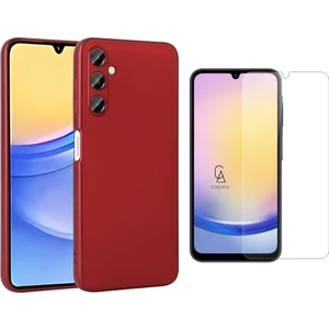Samsung Galaxy A25 ile Uyumlu Kılıf Soft Yumuşak Telefon Kılıfı ve Temperli Cam Ekran Koruyucu