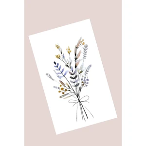 Emtory Home 25 Adet Çiçekli Tebrik Kartı - Toka Kartı - Çiçekli Teşekkür Kartı - Kuşe Kart 10X15CM