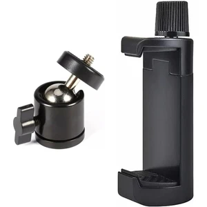 Tripod için Telefon Tutma Aparatı + Tripod 90 Derece Yönlendirme Aparatı 360 Derece Dönebilen Başlık Metal Mafsal Aparatı